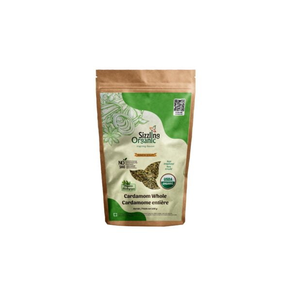 Sizzling Organic Cardamom Whole 100g